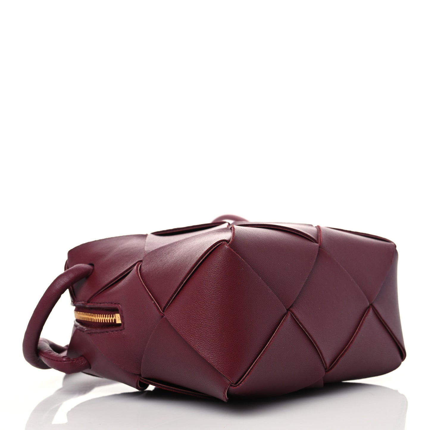 Lambskin Maxi Intrecciato Mini Cassette Camera Bag Bordeaux