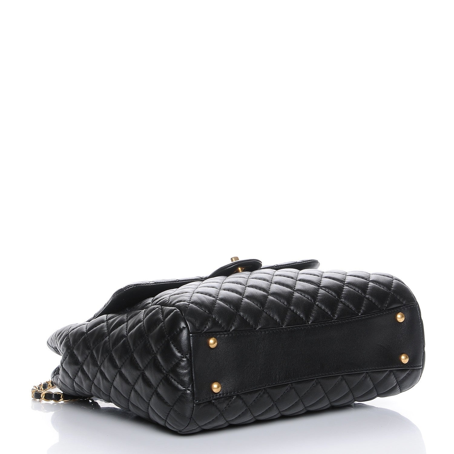 Chanel Lambskin Large Quilted Shopping Tote Black 4 of 7