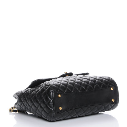 Chanel Lambskin Large Quilted Shopping Tote Black 4 of 7