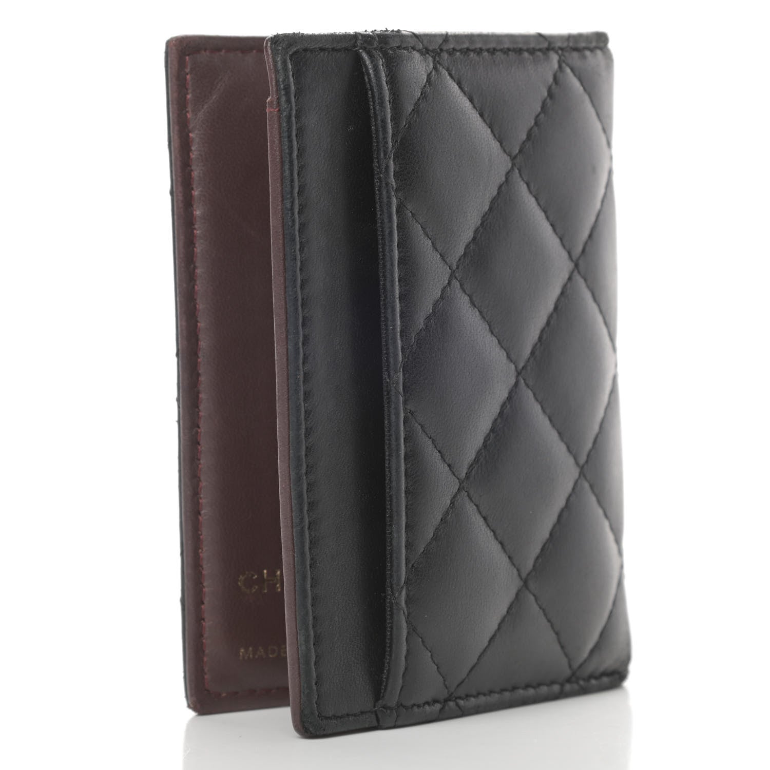 Chanel Lambskin Quilted Card Holder Wallet Black 3 of 12