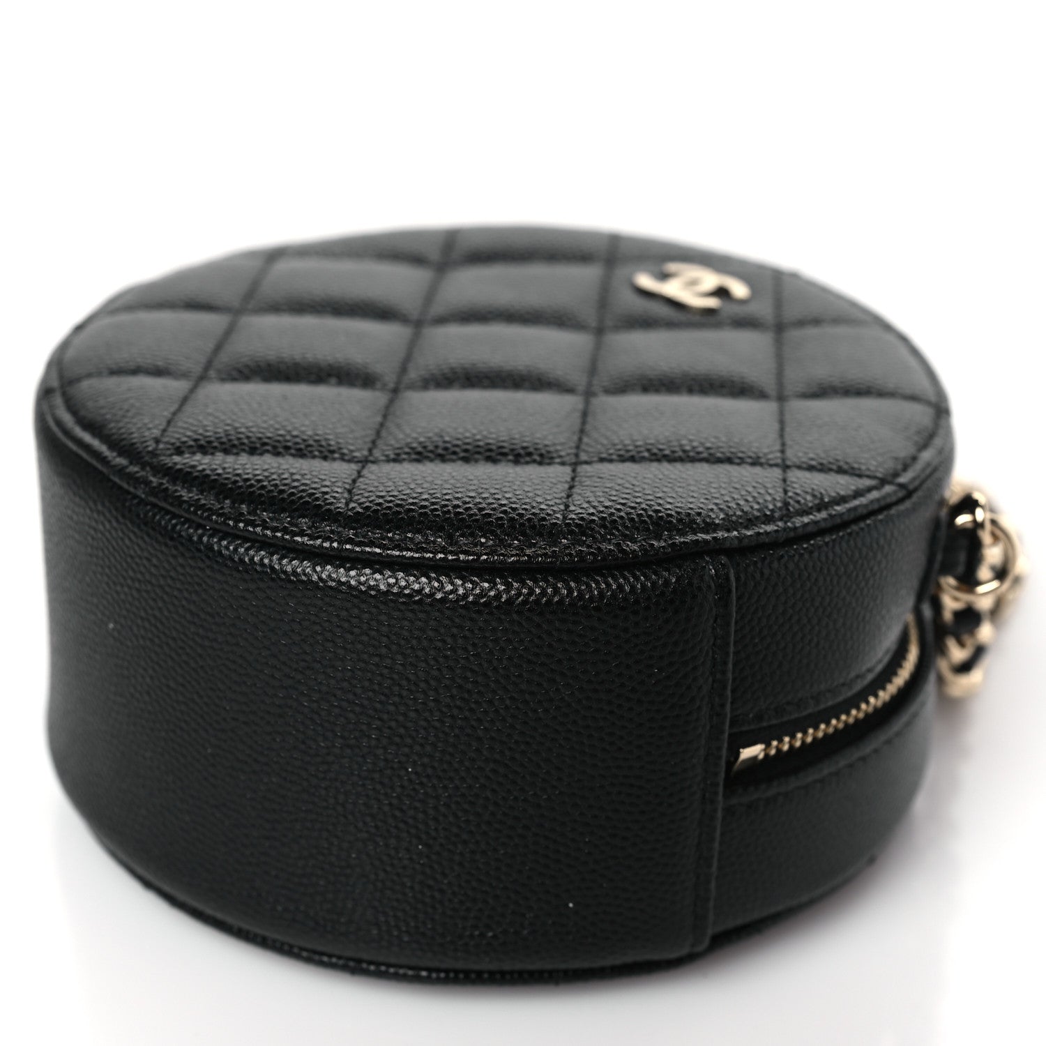 Chanel Caviar Quilted Round Clutch With Chain Black 9 of 10