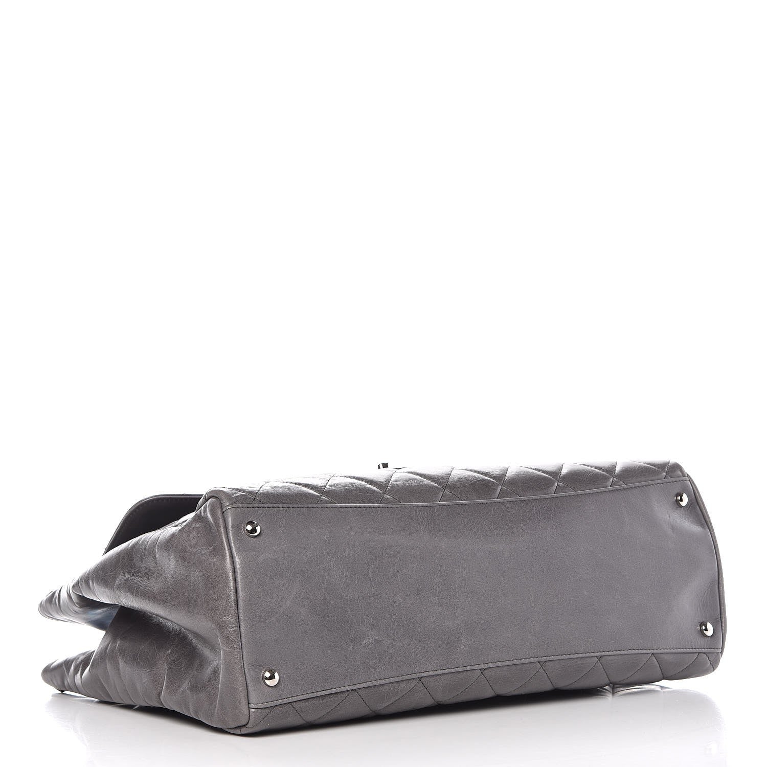 Chanel Glazed Calfskin Quilted Large CC Delivery Tote Grey 4 of 13