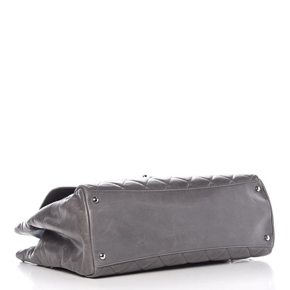 Chanel Glazed Calfskin Quilted Large CC Delivery Tote Grey 4 of 13