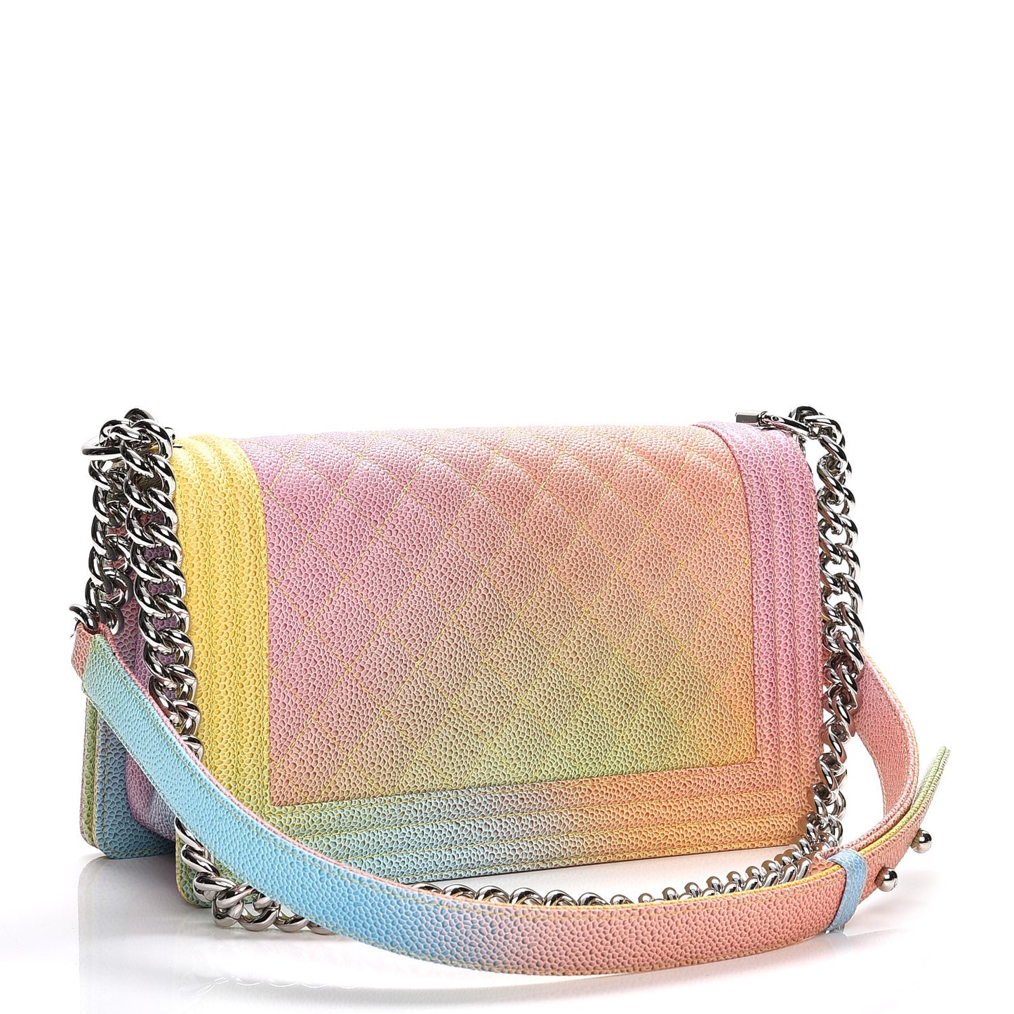 Caviar Quilted Medium Cuba Rainbow Boy Flap Multicolor