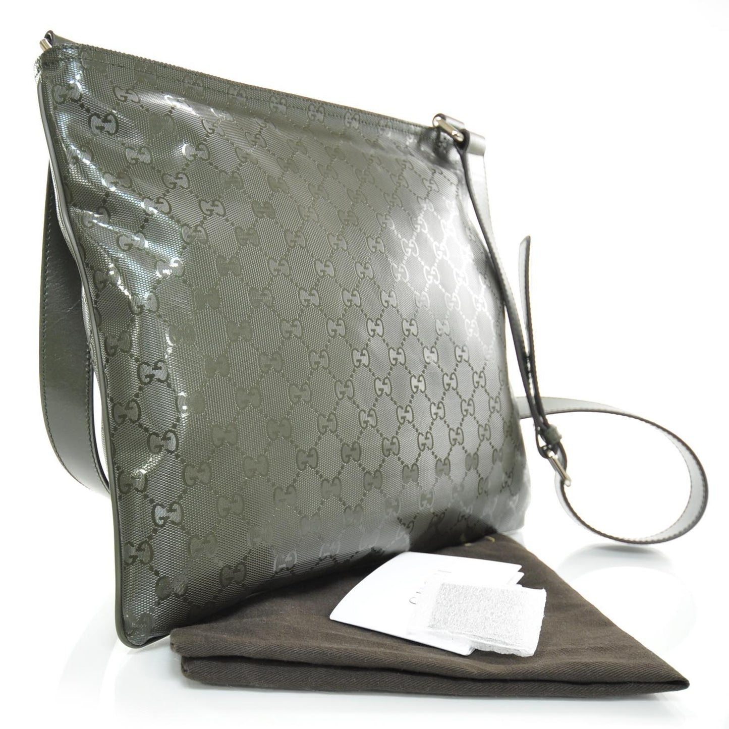 Imprime Monogram Medium Flat Messenger Bag Military