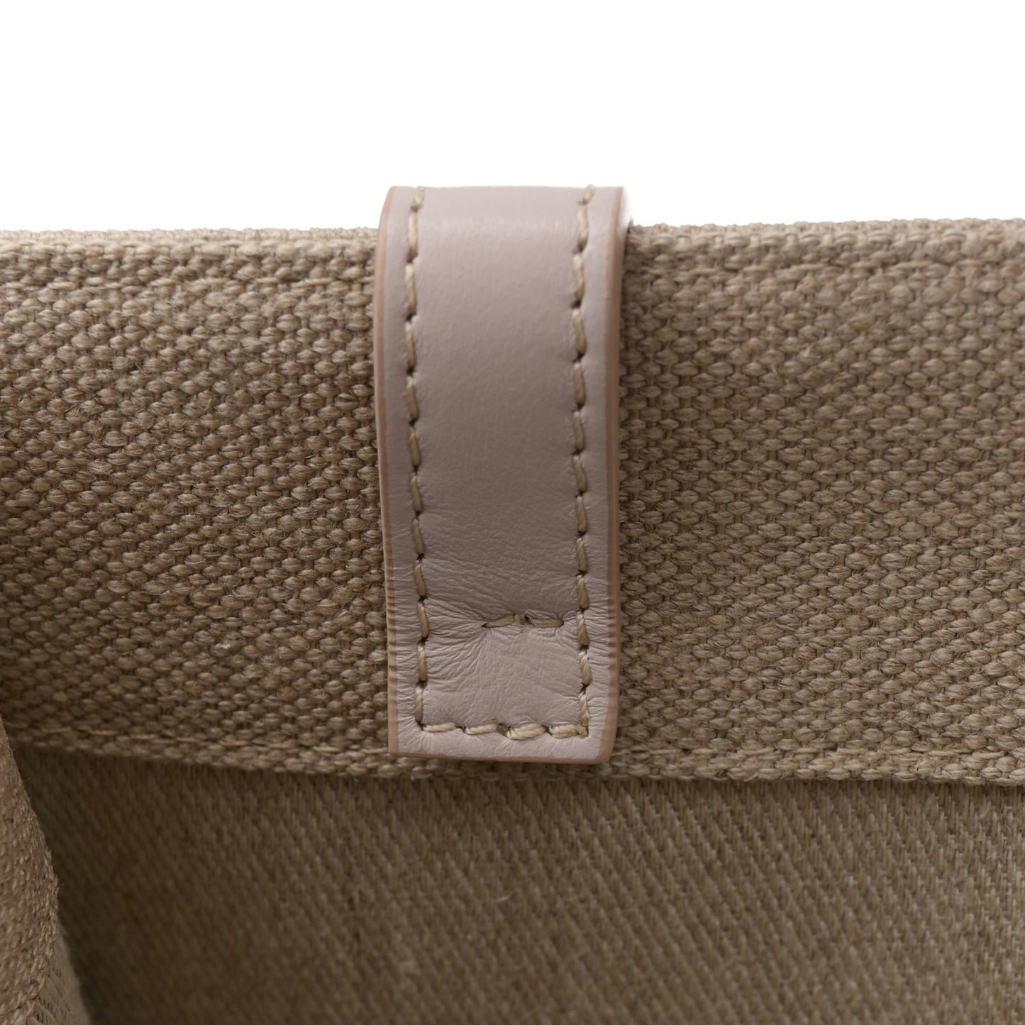 Linen Calfskin Medium Woody Ribbon Tote Cement Pink
