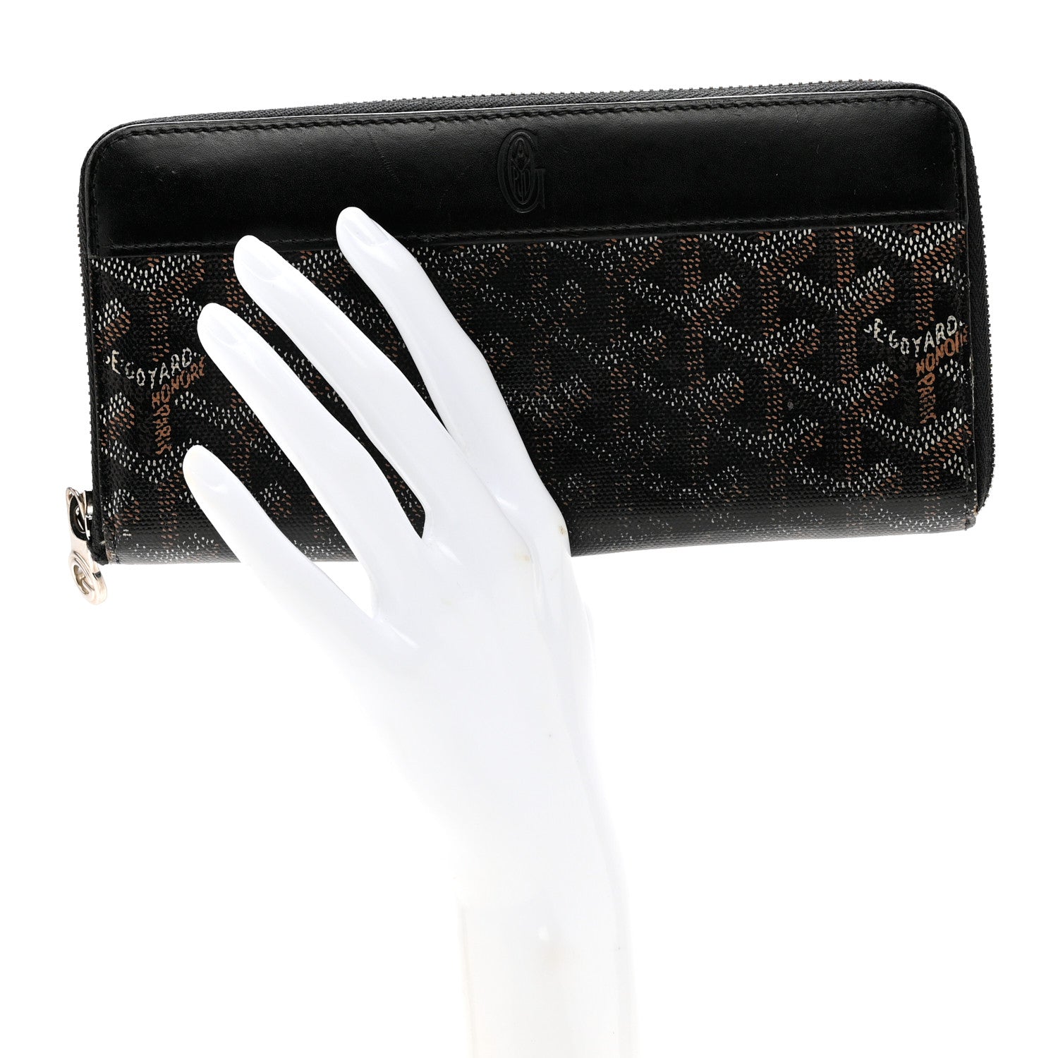 Goyard Goyardine Matignon Zip Around GM Wallet Black 2 of 8