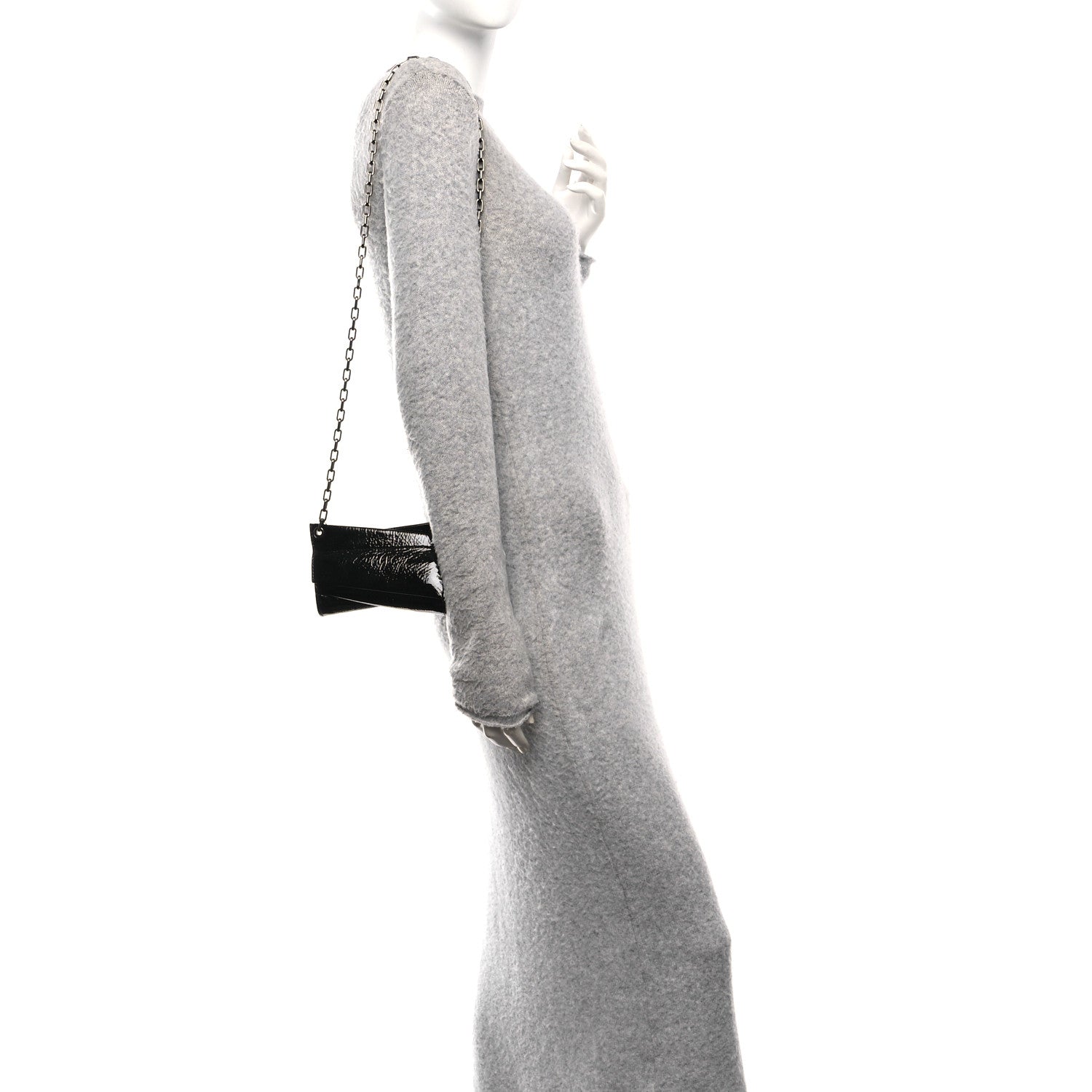Christian Louboutin Patent Vog Small Loubitwist Clutch Black 2 of 9