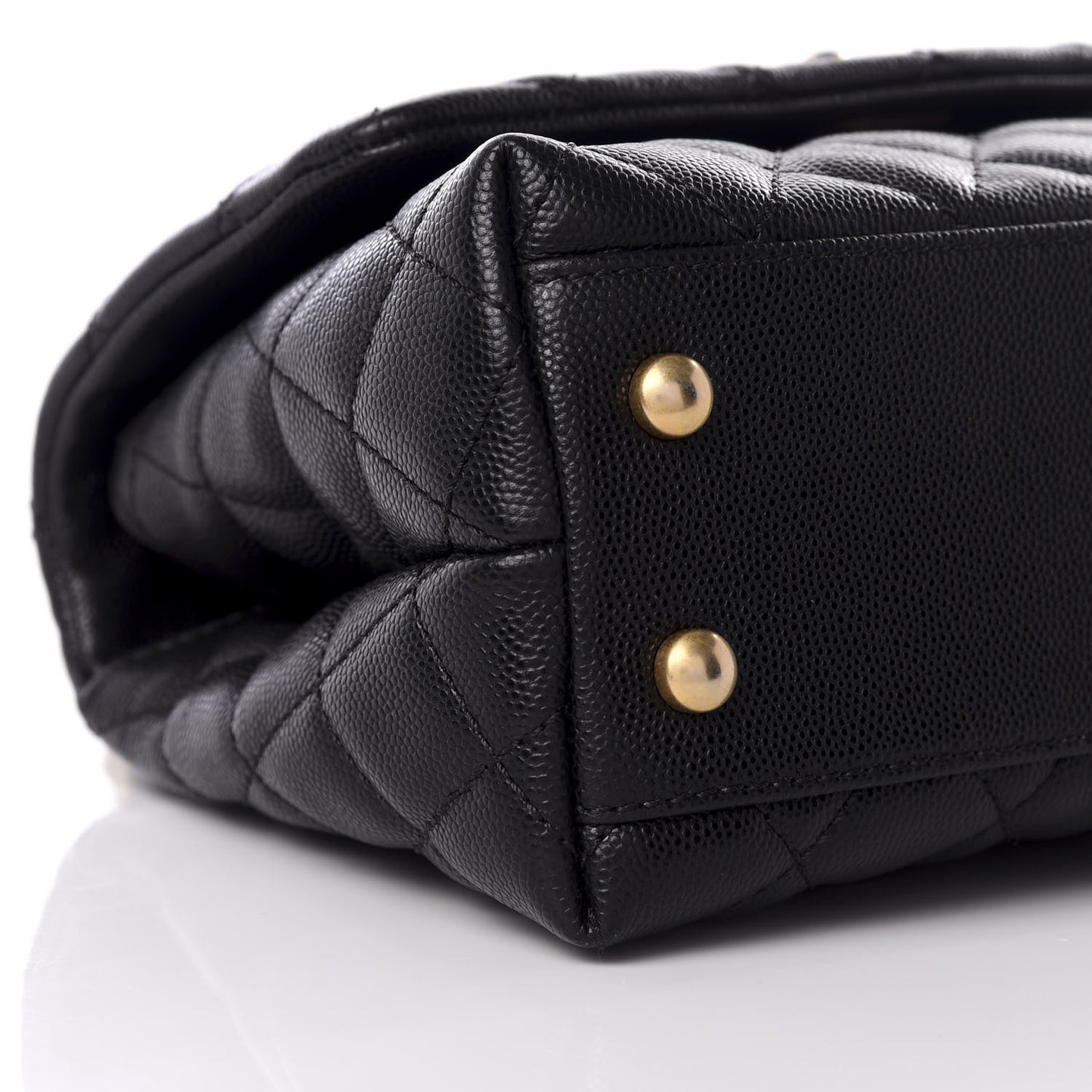 Caviar Quilted Mini Coco Handle Flap Black