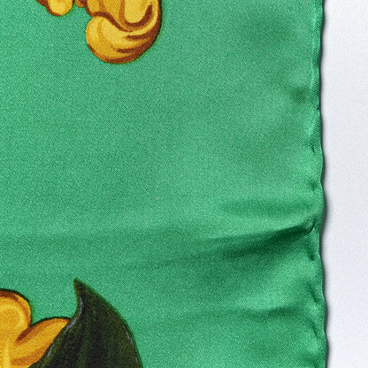 Chanel Silk Flower Square Scarf Green 5 of 10