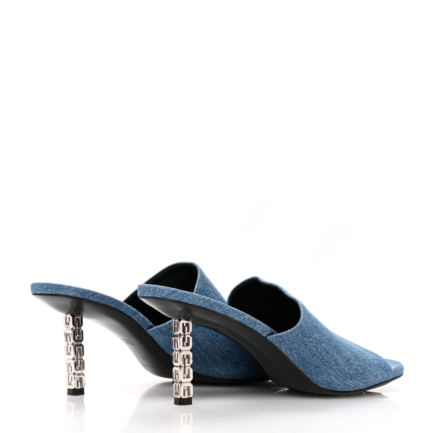 Denim G Cube 70mm Heel Mules 39 Medium Blue