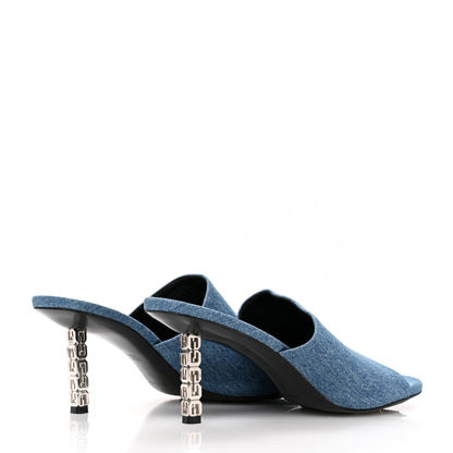 Givenchy Denim G Cube 70mm Heel Mules 39 Medium Blue 5 of 10