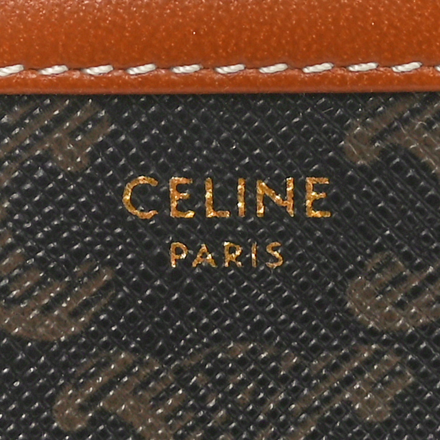 Triomphe Canvas Lambskin Clutch On Chain Tan