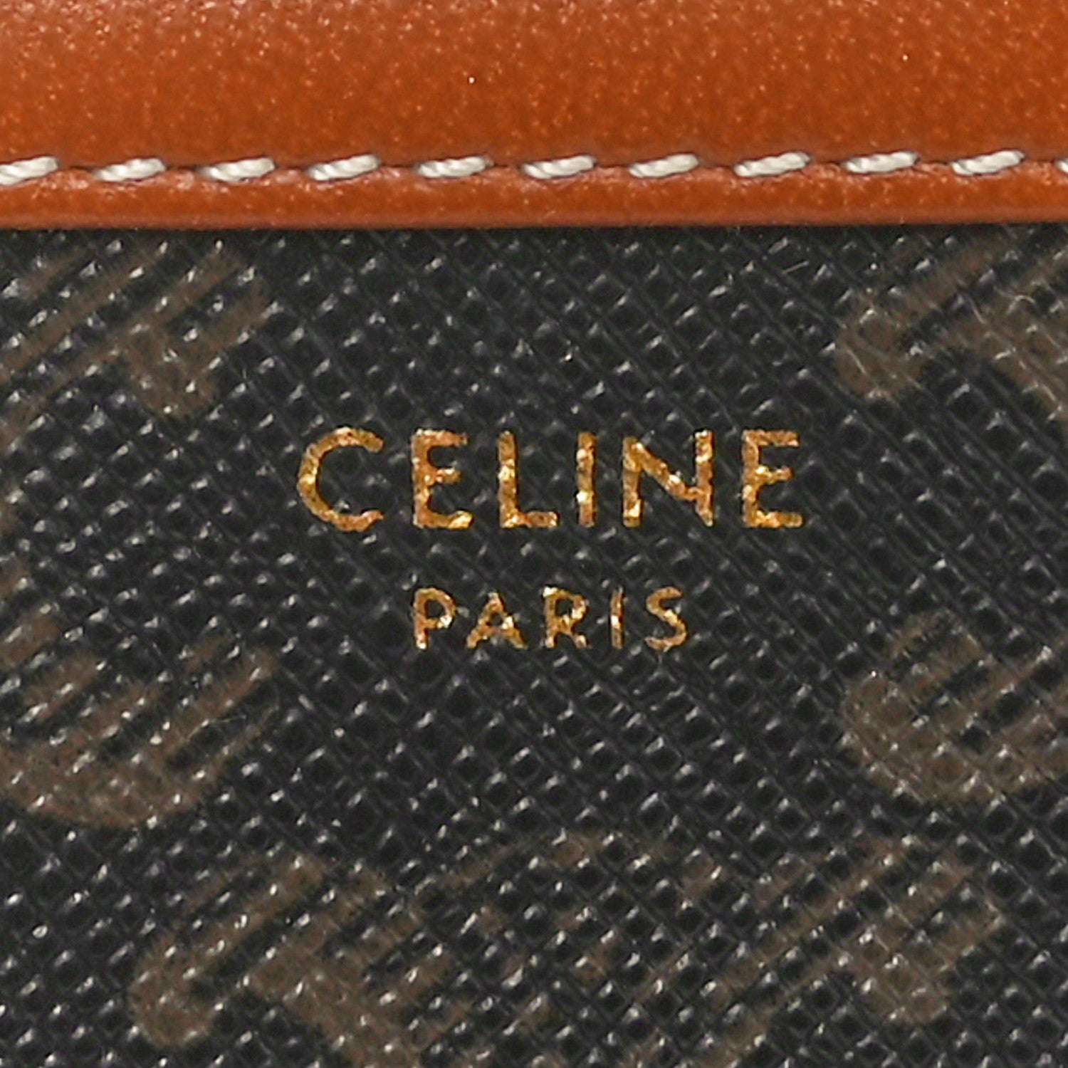 Celine Triomphe Canvas Lambskin Clutch On Chain Tan 6 of 12