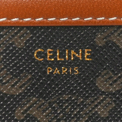 Celine Triomphe Canvas Lambskin Clutch On Chain Tan 6 of 12