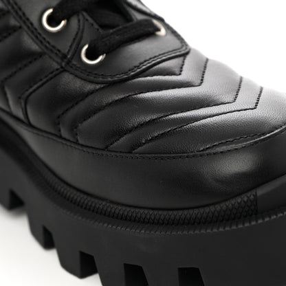 Gucci Nappa Frances GG Matelasse Platform Combat Boots 36 black 10 of 13