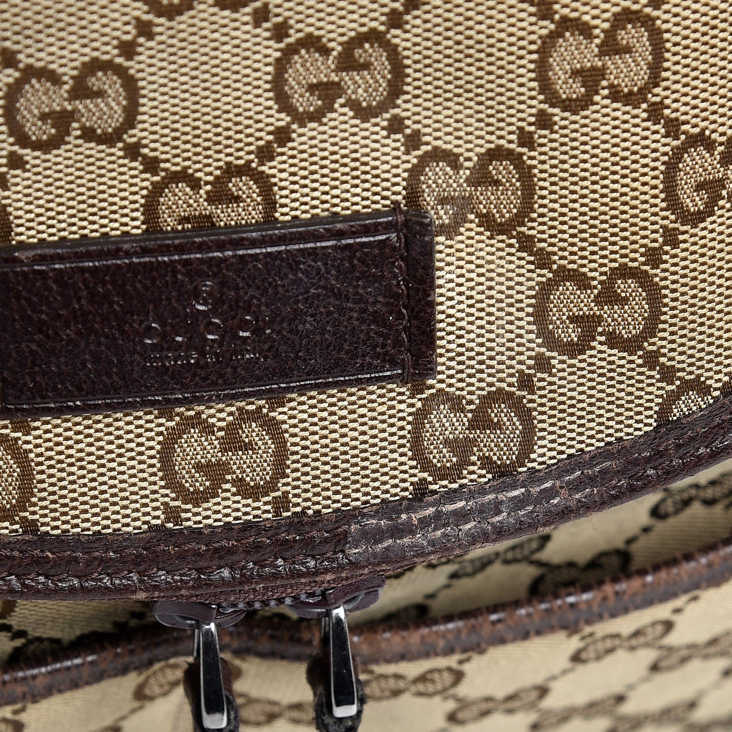 Monogram Natural Pigskin Large Diaper Bag Beige Ebony Cocoa Dark Chocolate