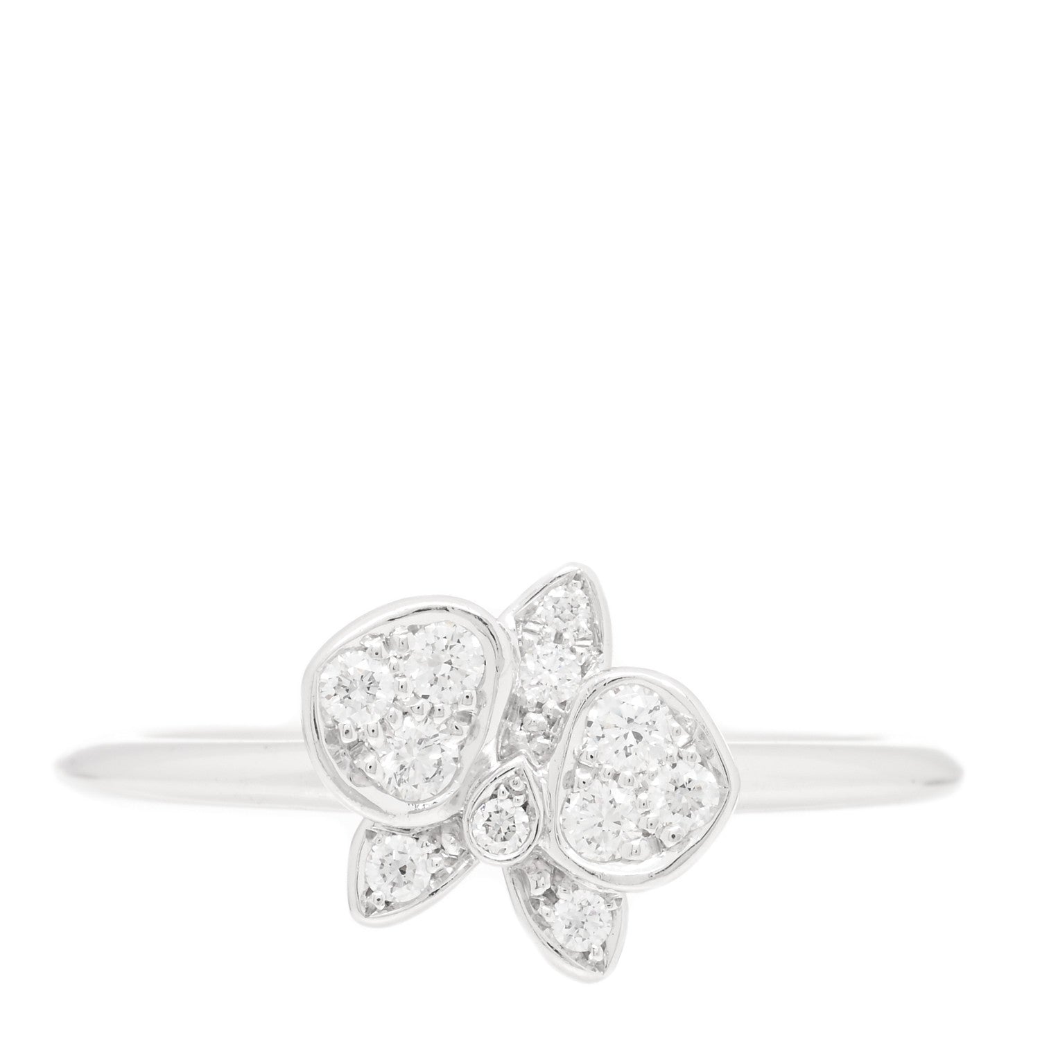 Cartier 18K White Gold Diamond Caresse D'Orchidees Par Cartier Ring 50 5.5 1 of 4