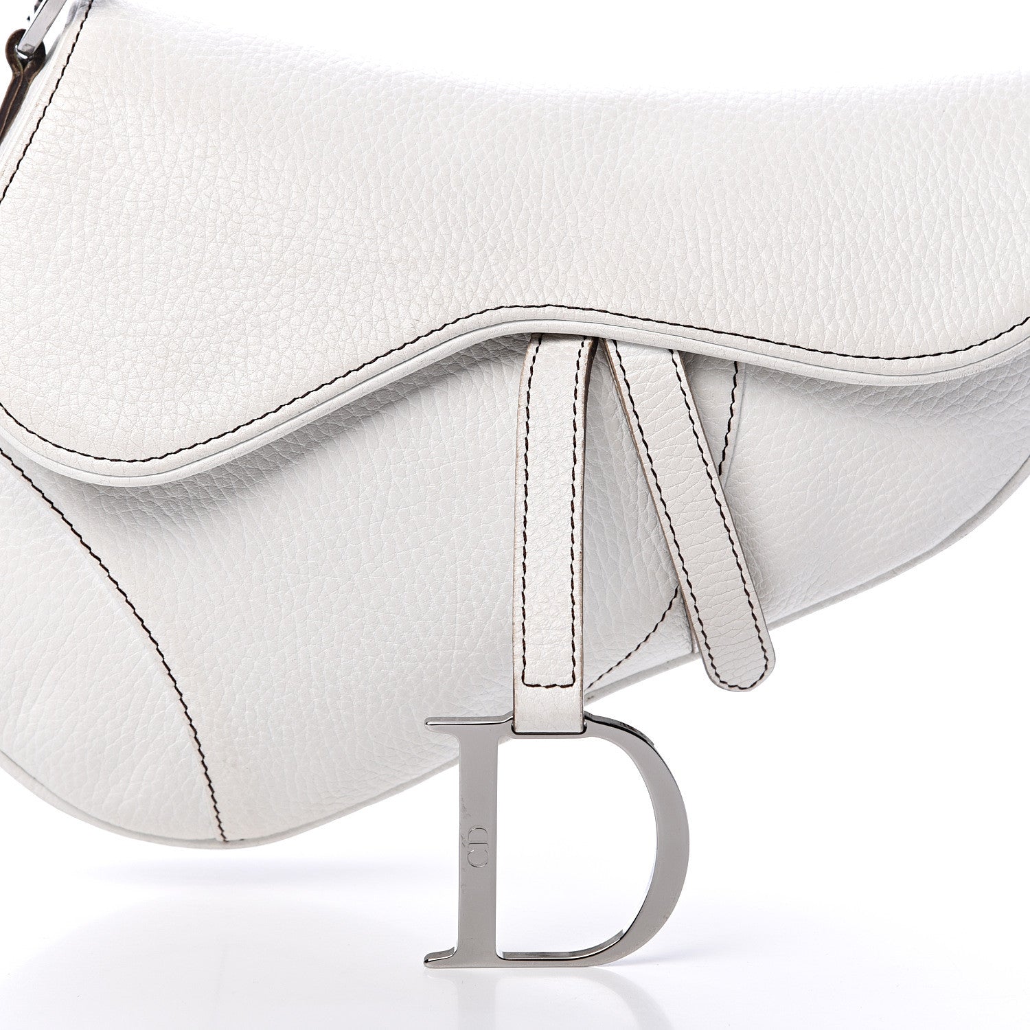 Christian Dior Calfskin Saddle Bag White 7 of 19