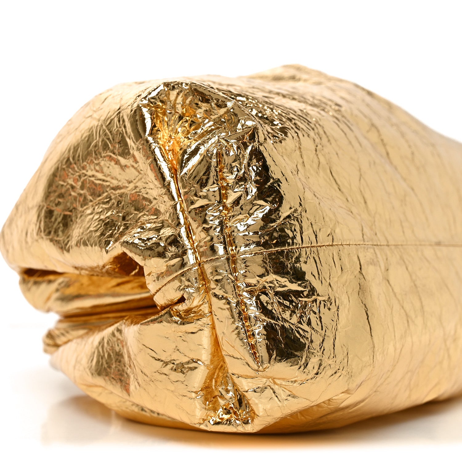 Bottega Veneta Metallic Crinkled Lambskin The Pouch Oversized