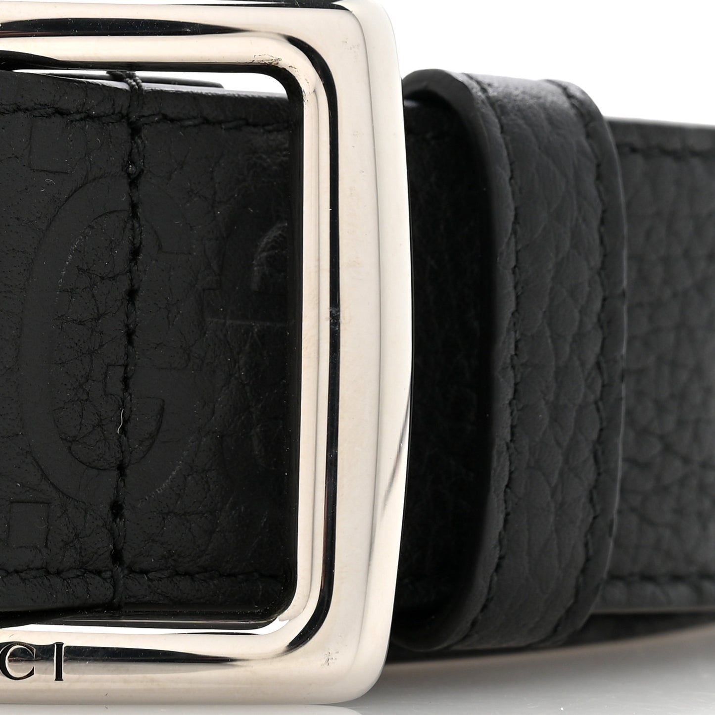 Piuma Calfskin Jumbo GG Embossed 35mm Belt 80 32 Black