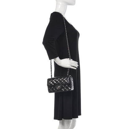 Chanel Striated Patent Quilted Mini Rectangular Flap Black 2 of 10