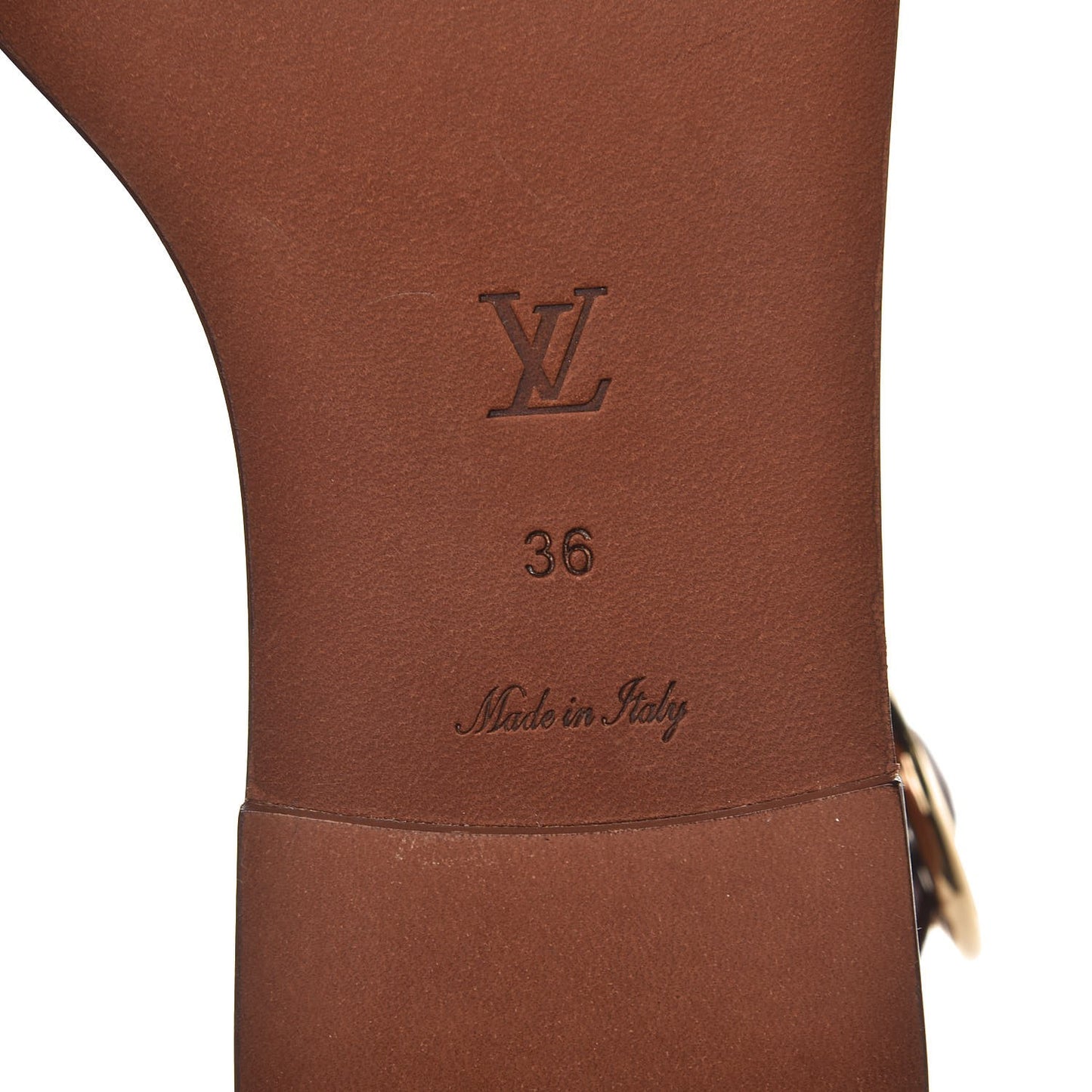 Calfskin Monogram Ocean Drive Flat Sandals 36 Cognac
