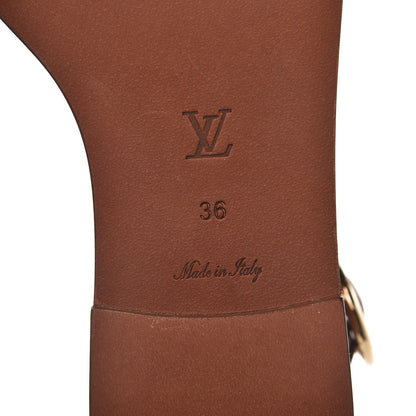 Louis Vuitton Calfskin Monogram Ocean Drive Flat Sandals 36 Cognac 6 of 9