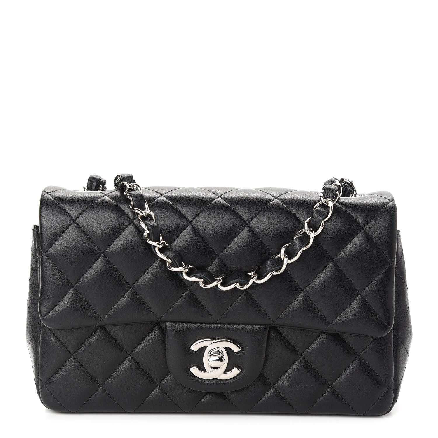 Chanel Lambskin Quilted Mini Rectangular Flap Black 1 of 9