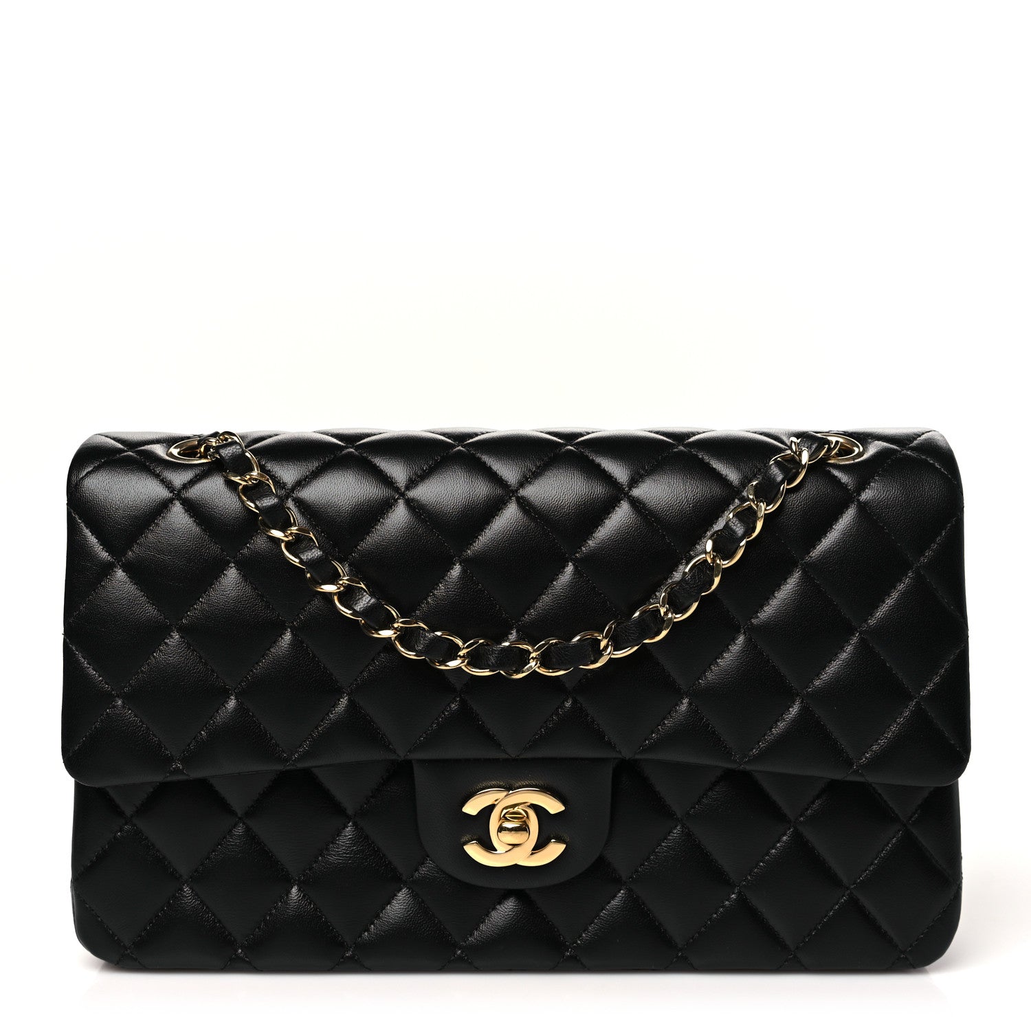 Chanel Lambskin Quilted Medium Double Flap Black 1 of 11