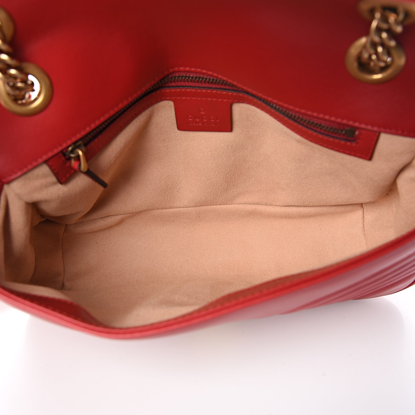 Calfskin Matelasse Small GG Marmont Shoulder Bag Hibiscus Red