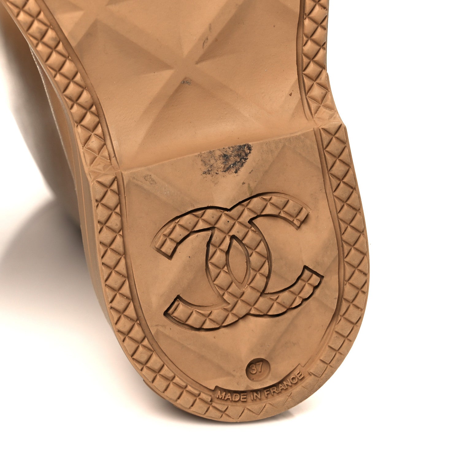 Chanel Caoutchouk CC High Boots 37 Beige 1794530 – FASHIONPHILE