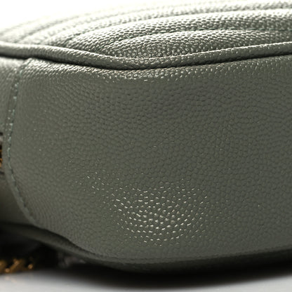 Saint Laurent Grain De Poudre Matelasse Monogram Mini Lou Camera Bag Light Sage 9 of 10