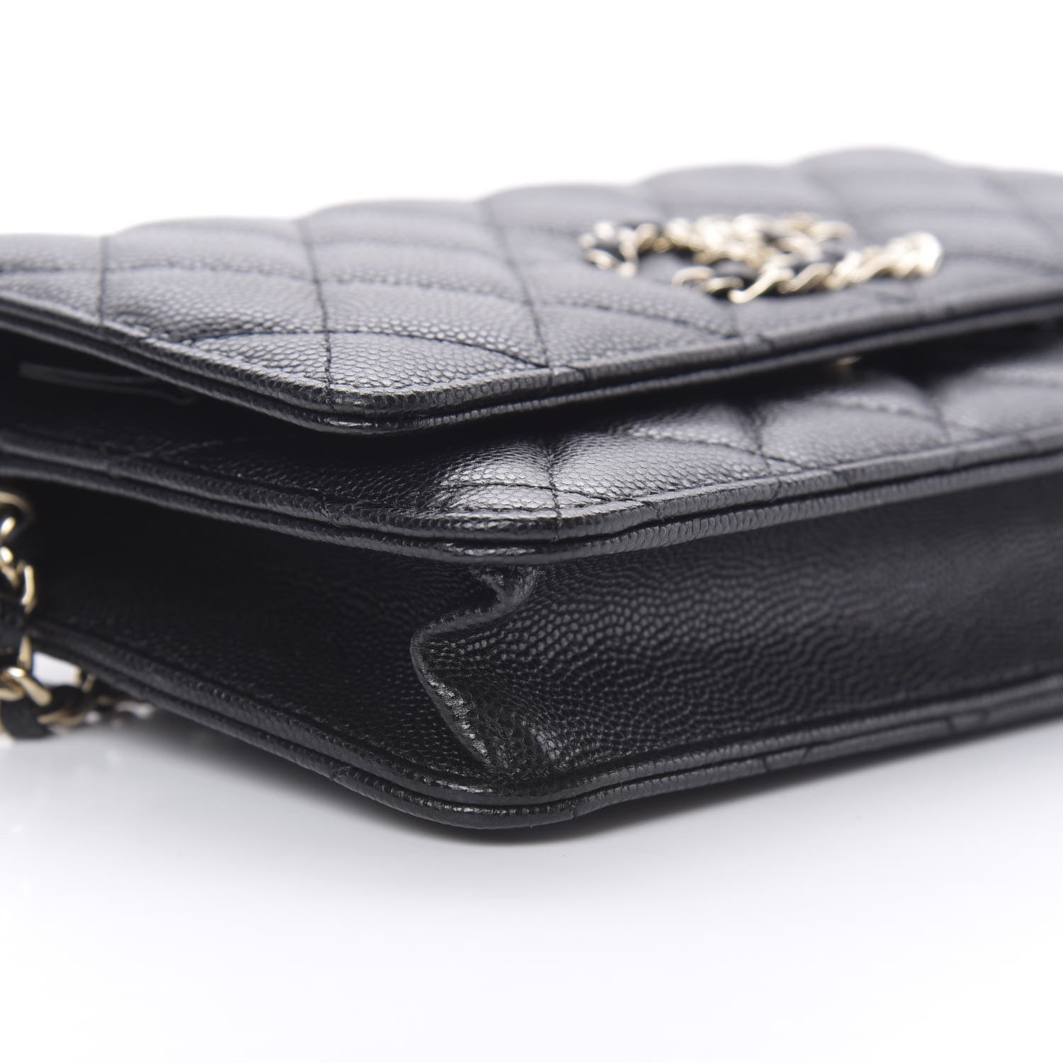 Chanel Caviar Quilted French New Wave Chain CC Wallet On Chain WOC Black 10 of 12