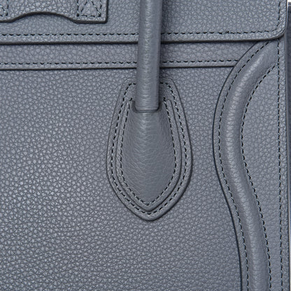 Celine Drummed Calfskin Nano Luggage Kohl 13 of 14