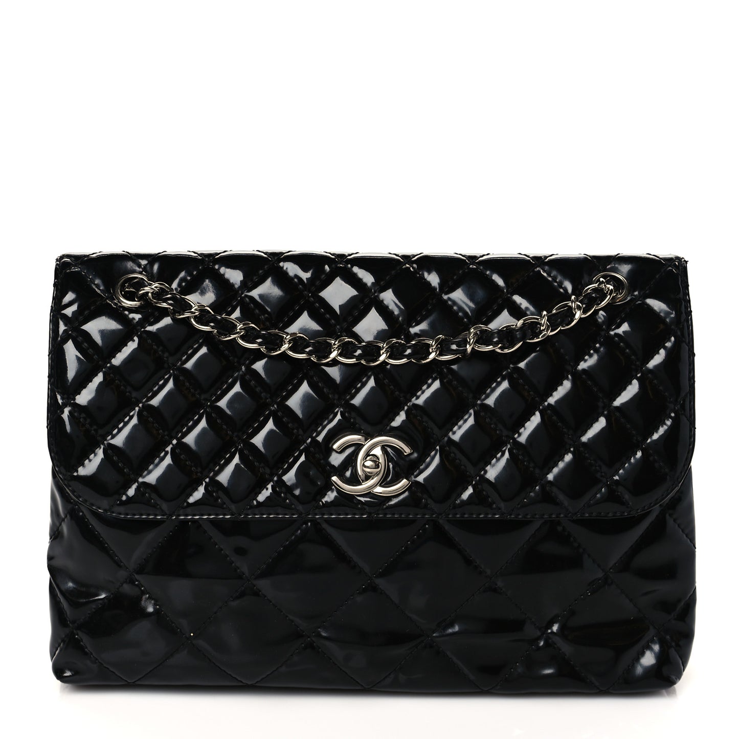 Vinyl Quilted In The Business Flap Bag Black