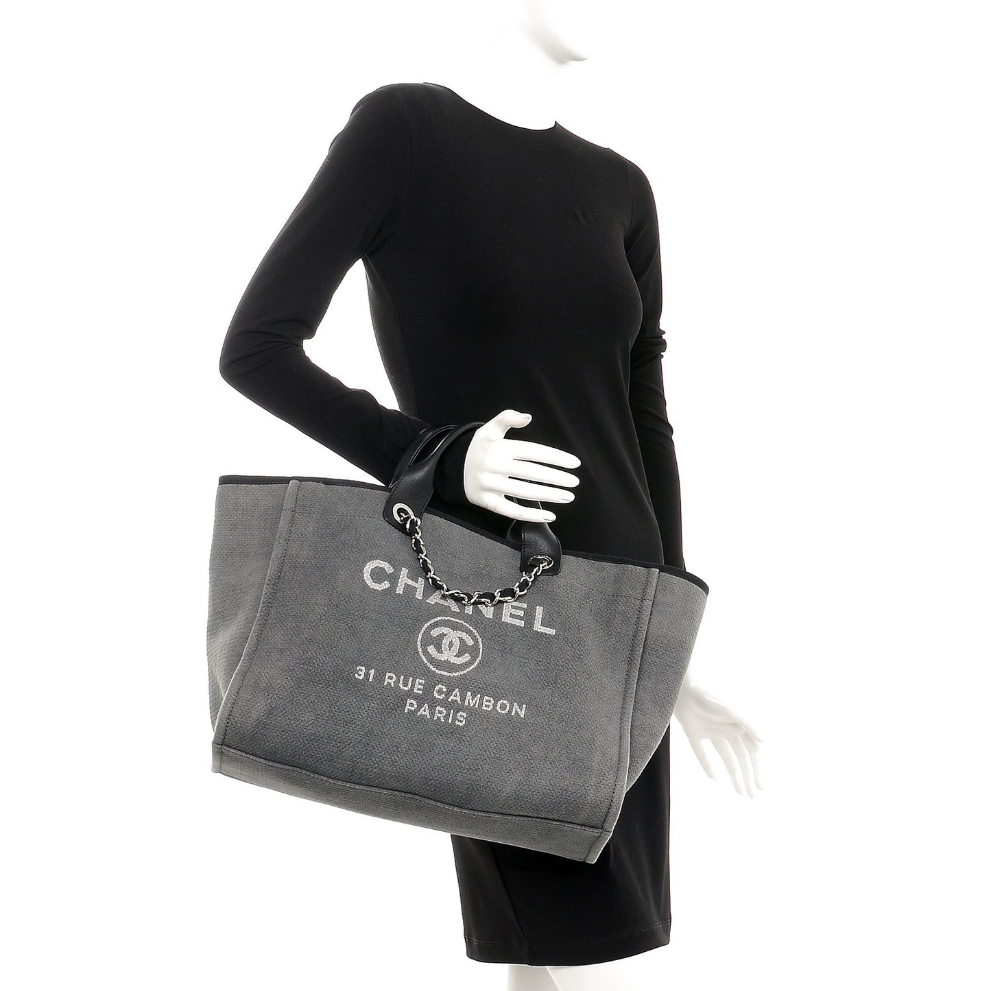 Canvas Large Deauville Tote Grey