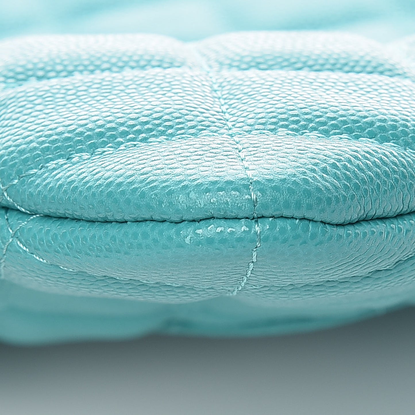 Caviar Quilted Large Cosmetic Case Turquoise