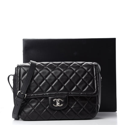 Chanel Lambskin Quilted Messenger Bag Black 11 of 11