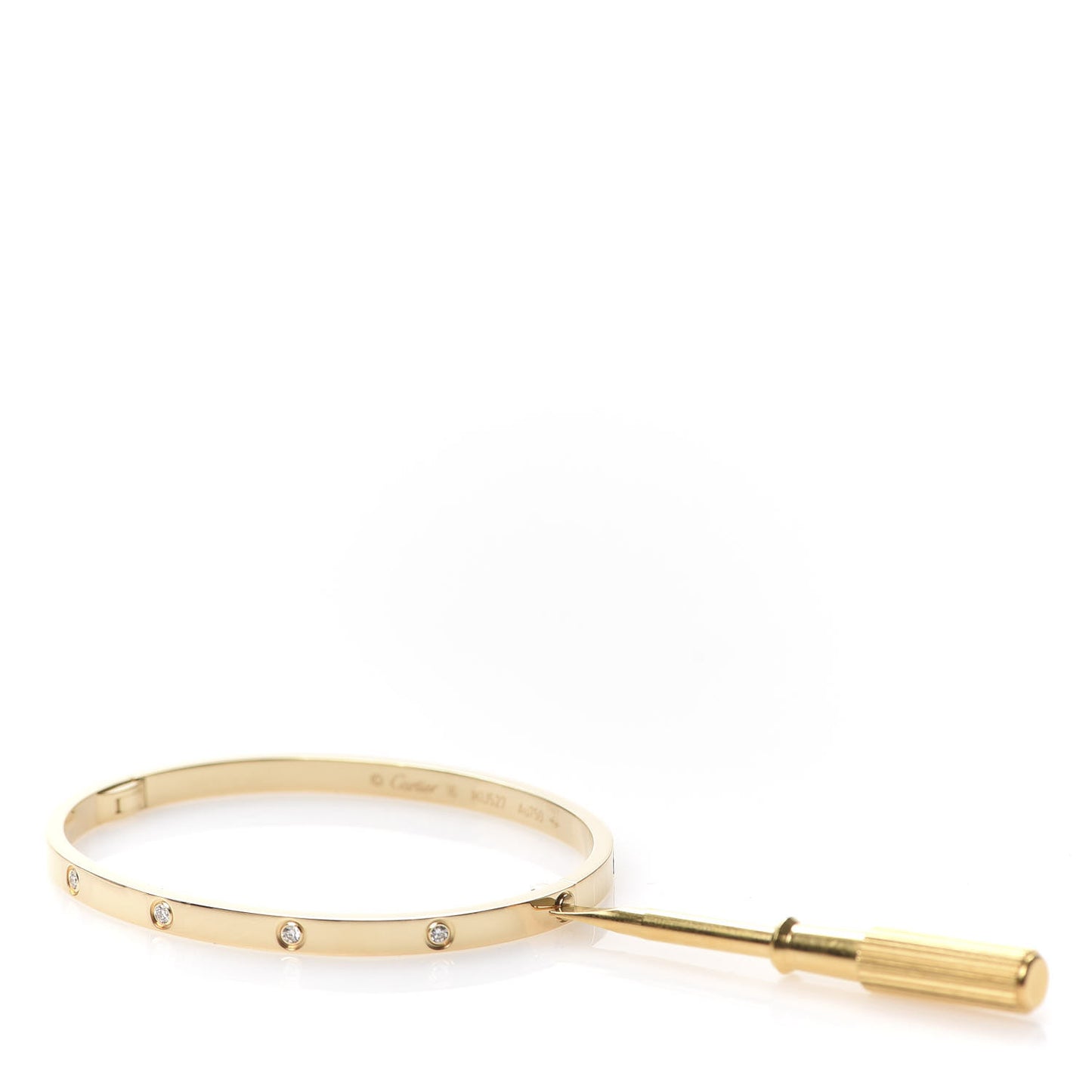 18K Yellow Gold 10 Diamond Small LOVE Bracelet 16