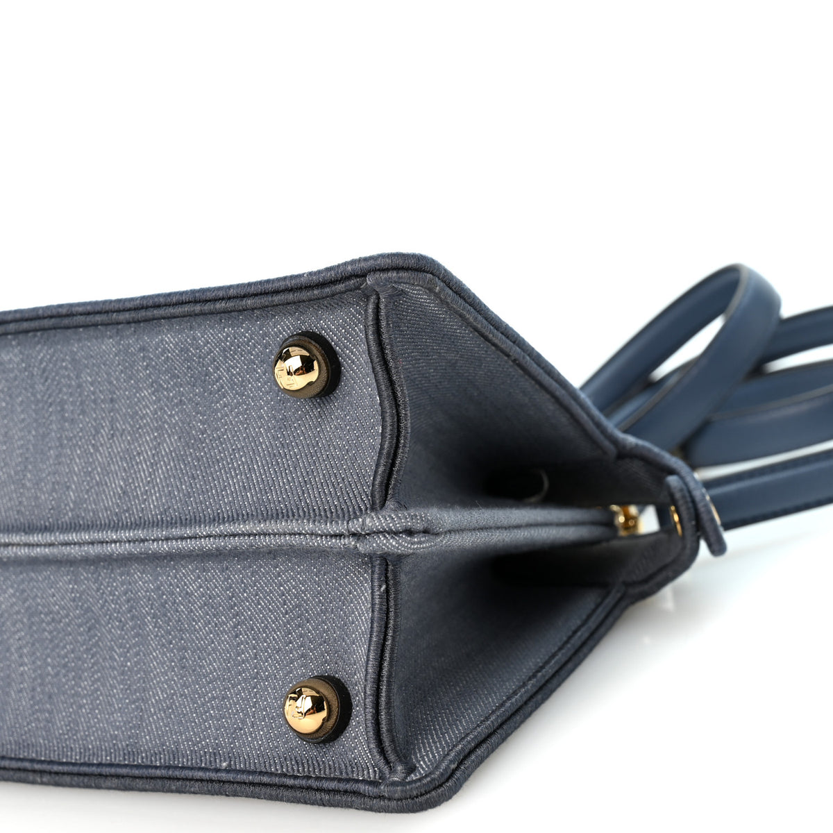 Fendi Denim Emroidered Coral Bandana Petite Peekaboo I SEE U Satchel Mirto 10 of 10
