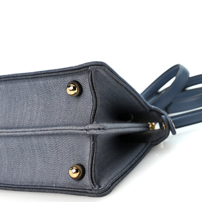 Fendi Denim Emroidered Coral Bandana Petite Peekaboo I SEE U Satchel Mirto 10 of 10