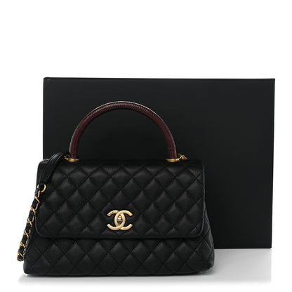 Chanel Caviar Lizard Quilted Small Coco Handle Flap Black 11 of 11