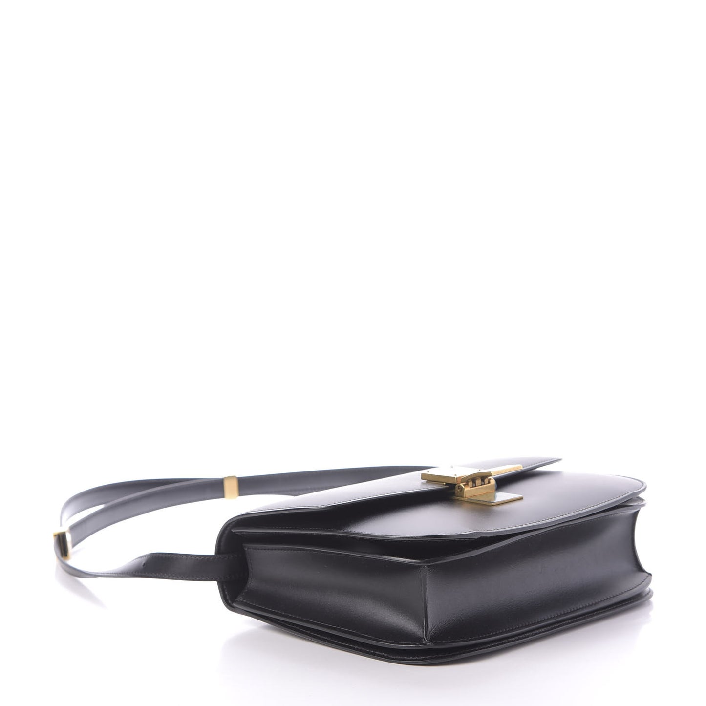 Box Calfskin Medium Classic Box Flap Bag Black