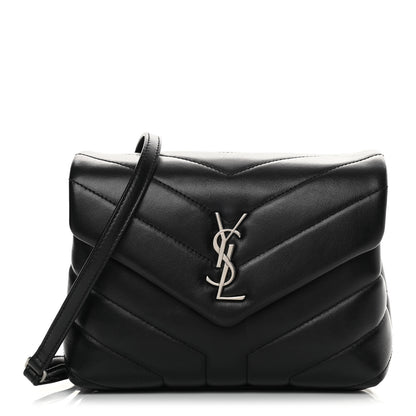 Saint Laurent Calfskin Y Quilted Monogram Toy Loulou Crossbody Bag Black 1 of 13