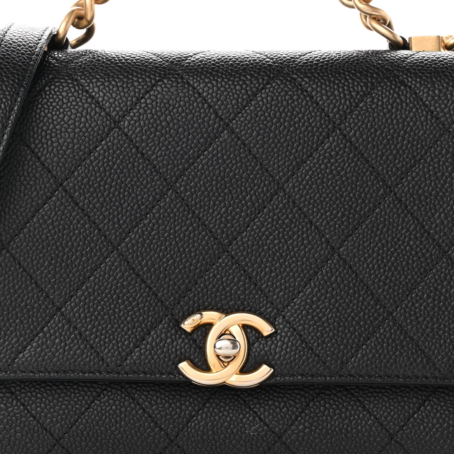 Chanel Grained Calfskin Small Stitched Flap Black 8 of 9