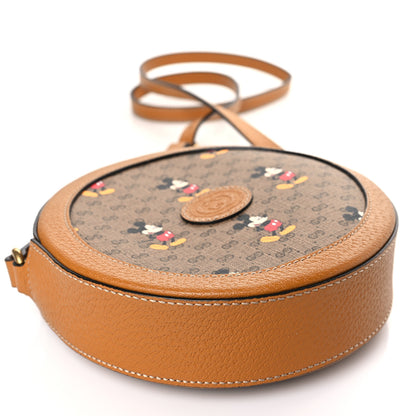 Gucci X DISNEY Mini Vintage GG Supreme Monogram Mickey Mouse Round Shoulder Bag Beige Vintage Sun Oil 8 of 9
