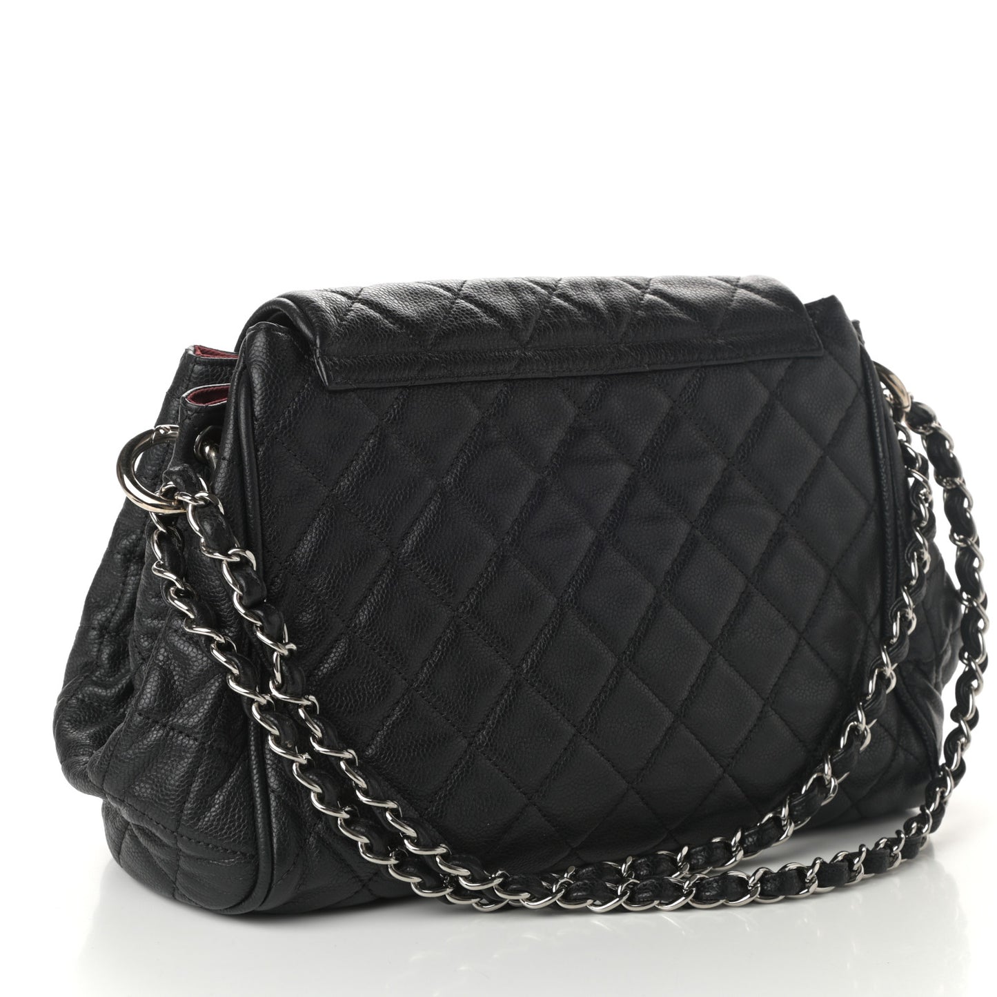 Caviar Quilted Timeless Accordion Flap Black
