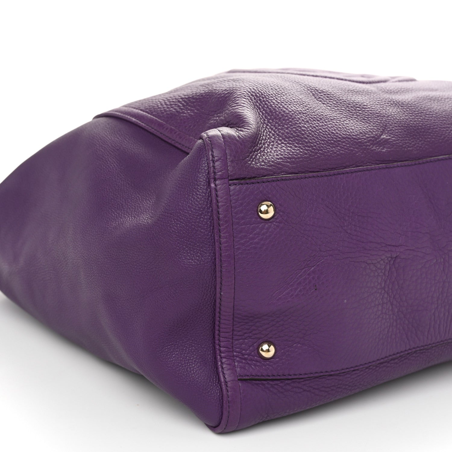 Gucci Pebbled Calfskin Large Soho Shoulder Bag Shine Purple 9 of 11