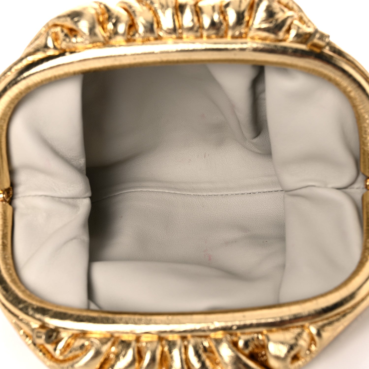 Bottega Veneta Metallic Crinkled Lambskin The Mini Pouch Oro 5 of 12